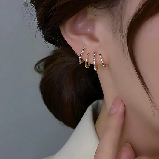 ARETES CLAW DE LUJO-Joyería femenina de alta calidad