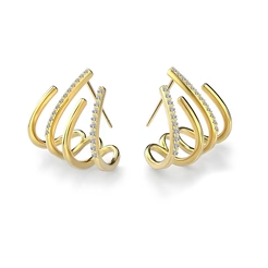 ARETES CLAW DE LUJO-Joyería femenina de alta calidad